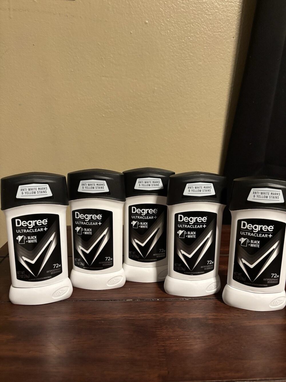 Lot of 5 DEGREE Men UltraClear Antiperspirant Deodorant Black & White 2.7oz Bulk